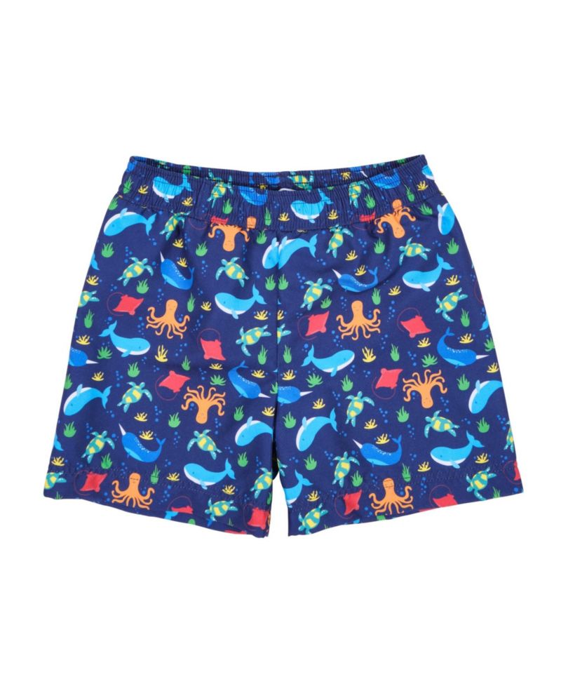 Little Boys Under The Sea Print Swim Trunk