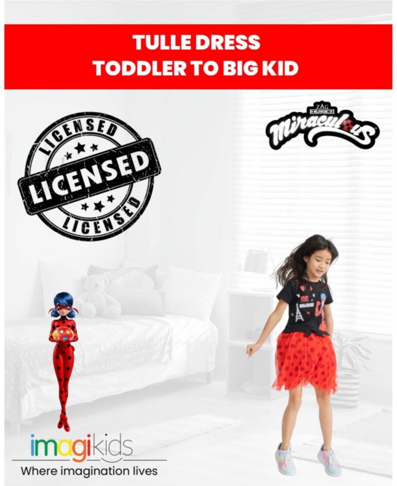 Girls Ladybug Rena Rouge Tulle Dress to