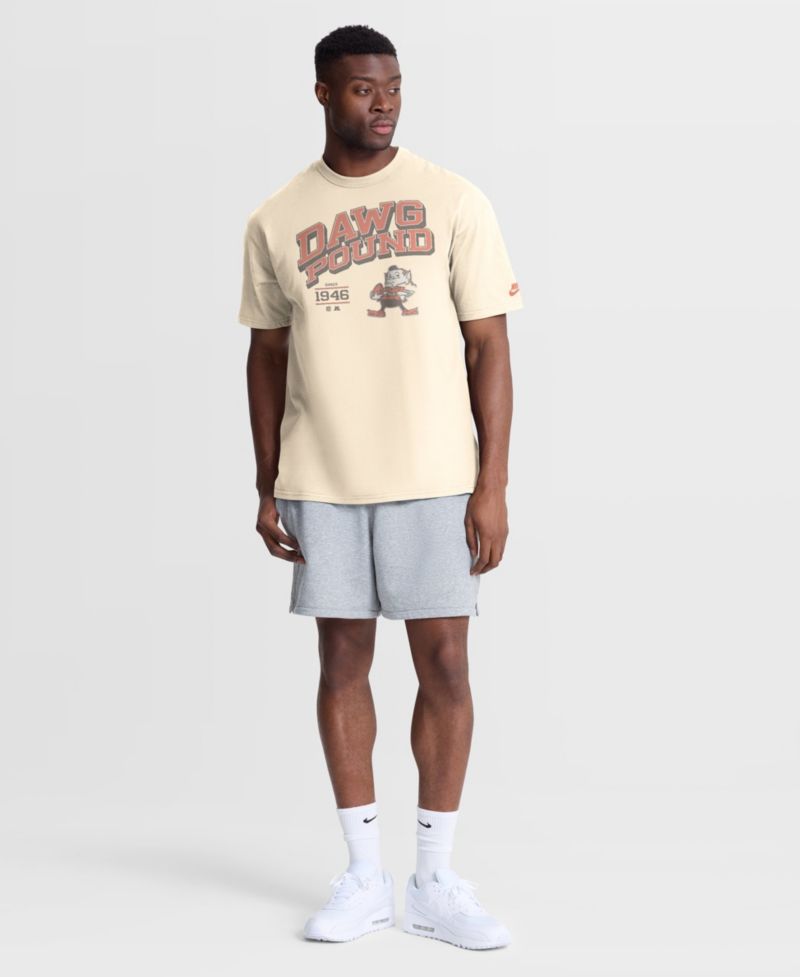 Men's Natural Cleveland Browns Vintage Mod Blown Away Max90 T-Shirt
