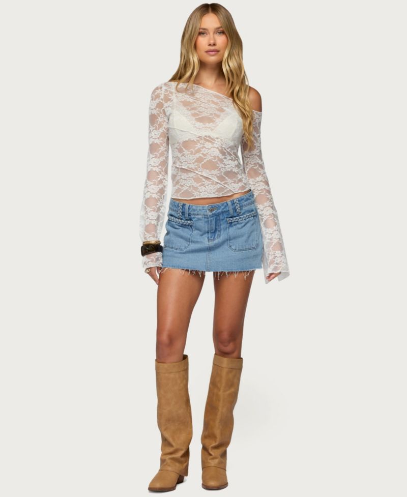 Women's Gloriana Braided Denim Mini Skort