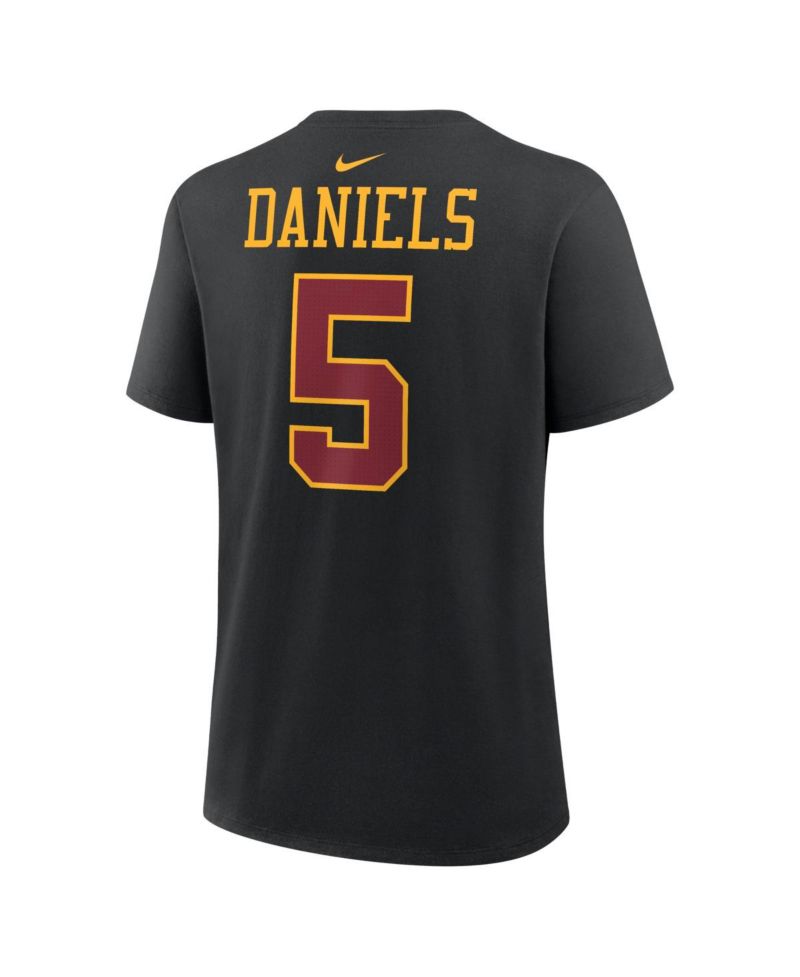 Women's Jayden Daniels Black Washington Commanders Name & Number T-Shirt