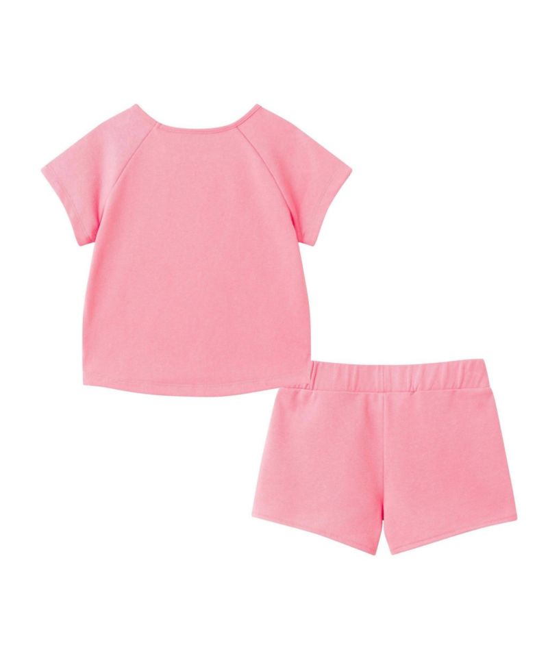 Little Girls Glitter Cheetah French Terry Top and Short Set