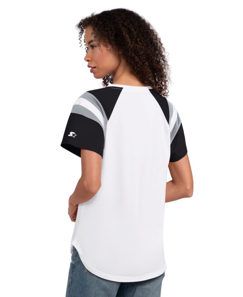 Women's White Las Vegas Raiders Game On Notch Neck T-Shirt
