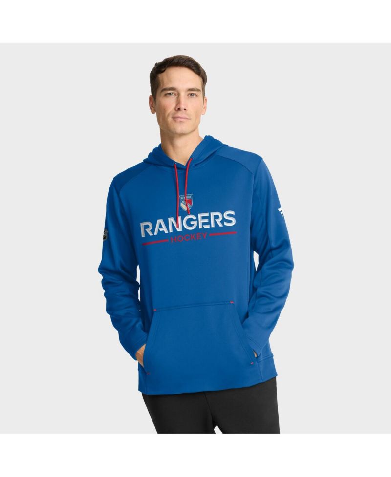 Men's Blue New York Rangers Authentic Pro Rink Centennial Hoodie