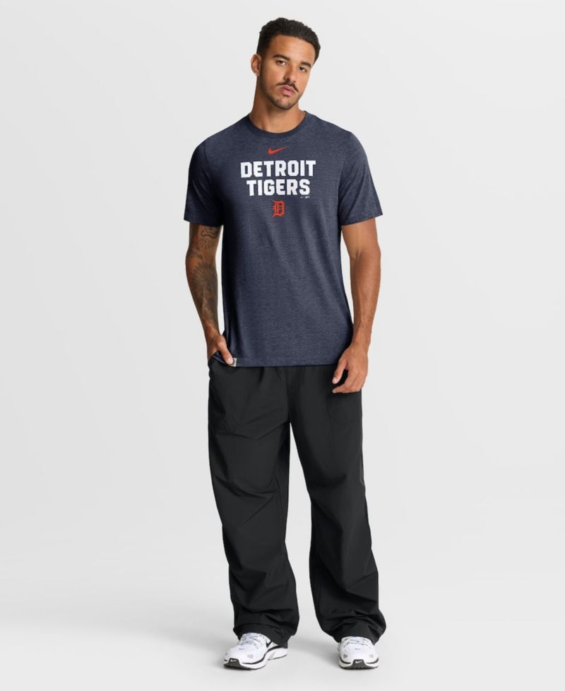 Men's Heather Navy Detroit Tigers Stacked Tri-Blend T-Shirt