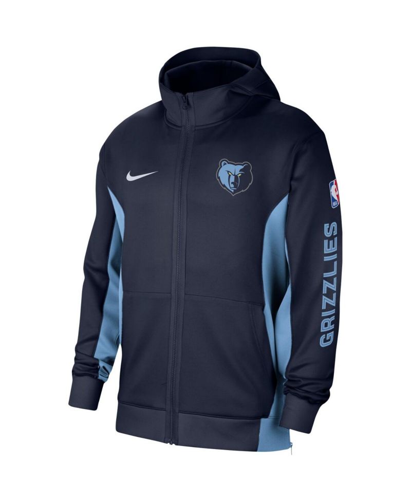 Men's Navy Memphis Grizzlies 2023/24 Authentic Showtime Full-Zip Hoodie