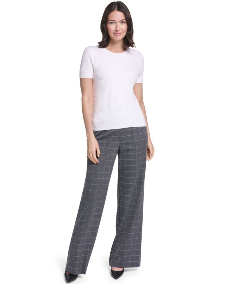 Women's Textured Short-Sleeve Crewneck Top