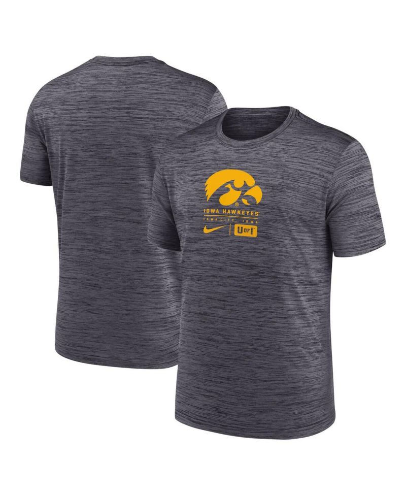 Men's Black Iowa Hawkeyes Campus Center Block Velocity Performance T-Shirt