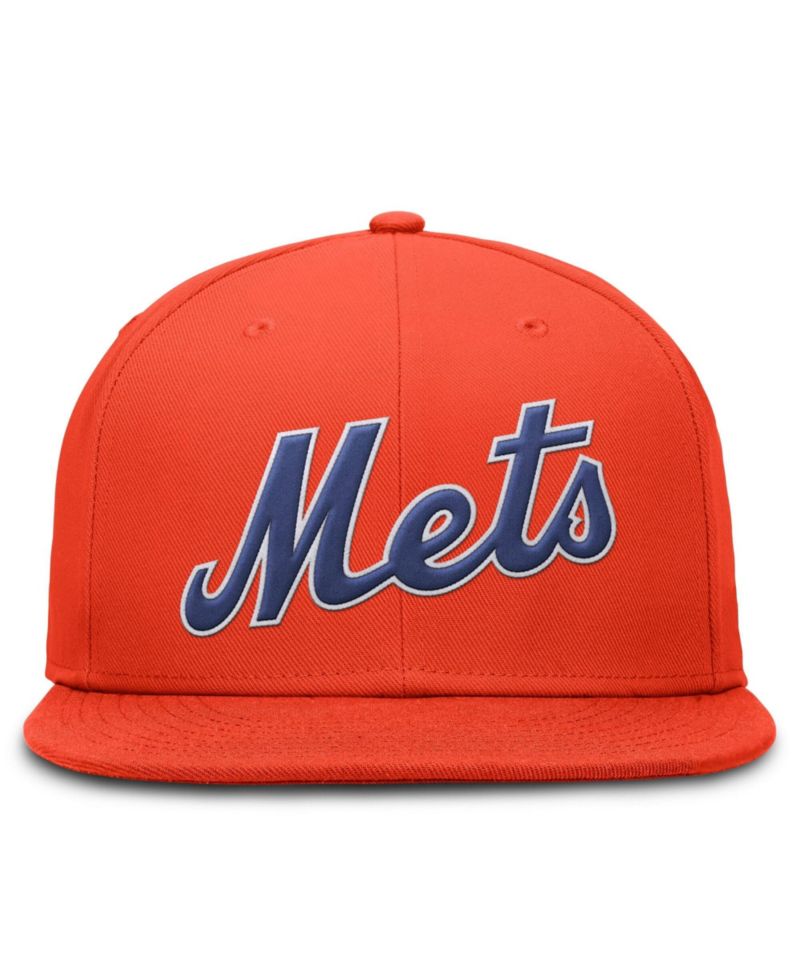 Men's Orange New York Mets Wordmark Dri-FIT Round Bill True Fitted Hat