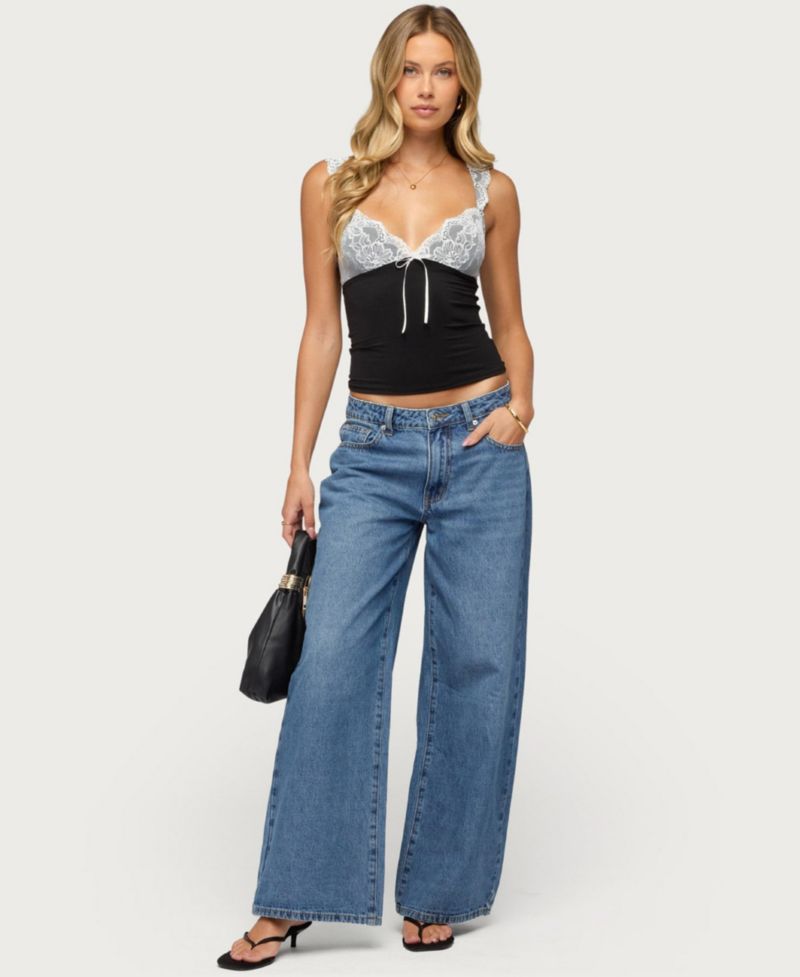 Women's Troya Contrast Lacey Top