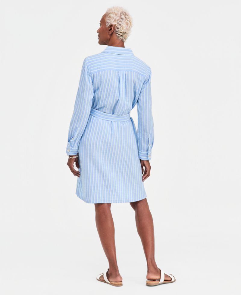 Petite Cotton Belted Shirtdress