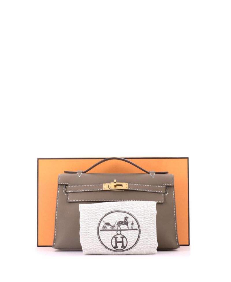 Pre-Owned Herm&eacute;s Kelly Pochette Swift Evening Clutch Pouch