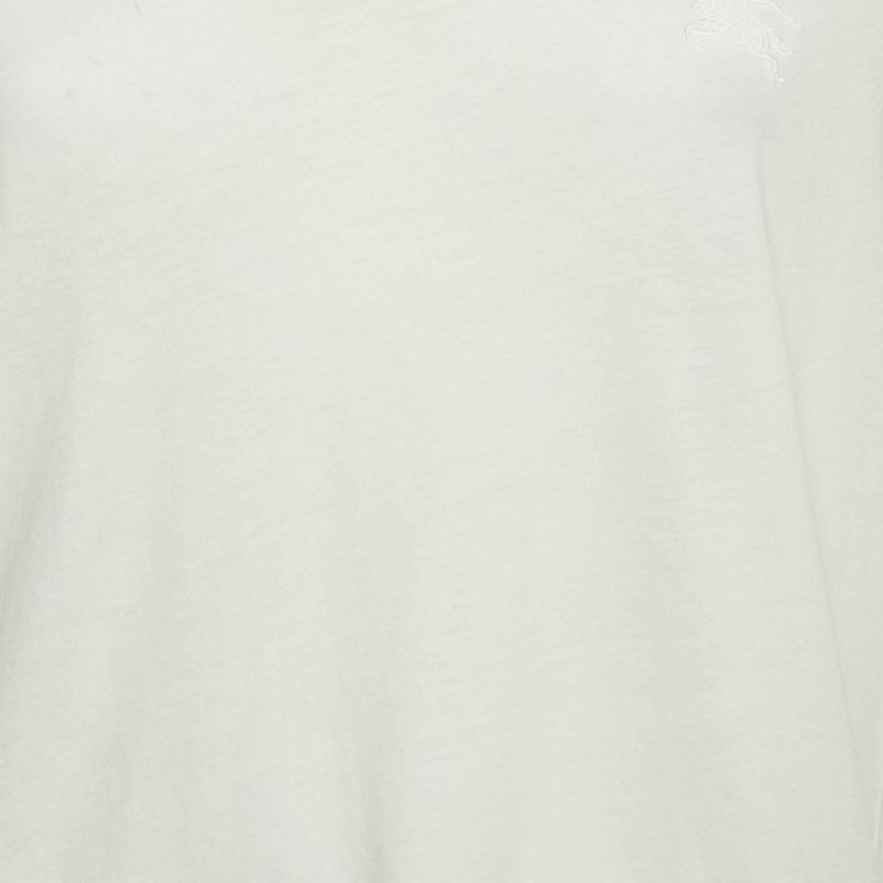 Women's White Logo Embroidered Cotton V-Neck T-Shirt