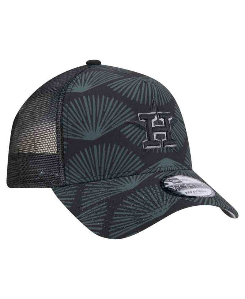 Men's Black Houston Astros 9FORTY A-Frame Trucker Adjustable Hat