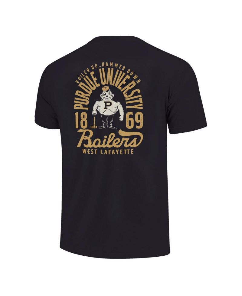 Big Boys and Girls Black Purdue Boilermakers Comfort Colors Mascot Overlay T-Shirt