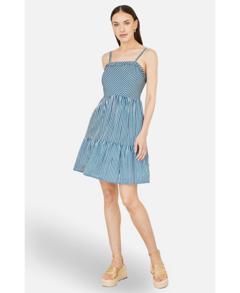 Women's Stripe Cotton Mini Sun Dress