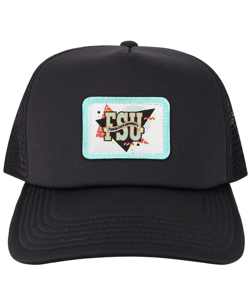 Men's Black Florida State Seminoles Beach Club Laguna Trucker Snapback Adjustable Hat