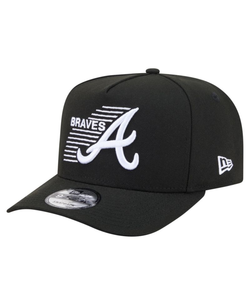 Men's Black Atlanta Braves Motion A-Frame 9FIFTY Snapback Hat
