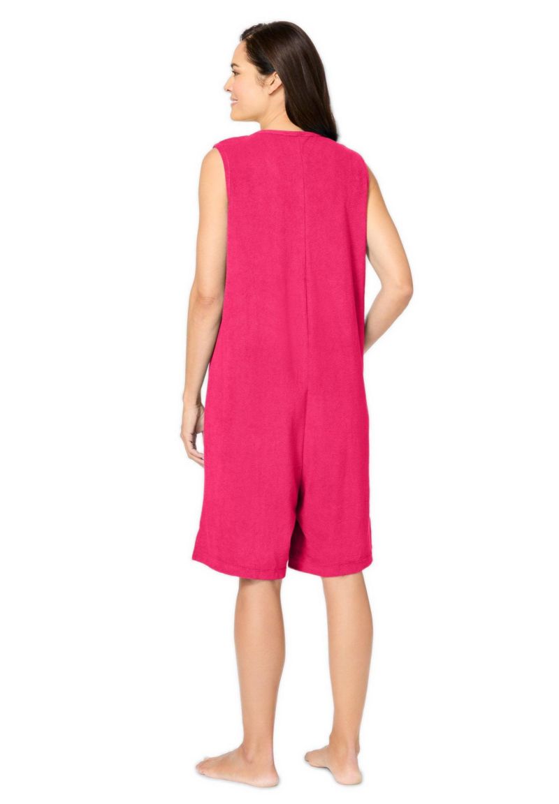 Plus Size Dreams and Co. Zip-Front Terry Romper