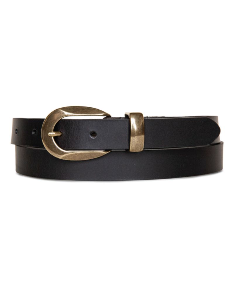 Women's Metal Loop Leather Pant Belt