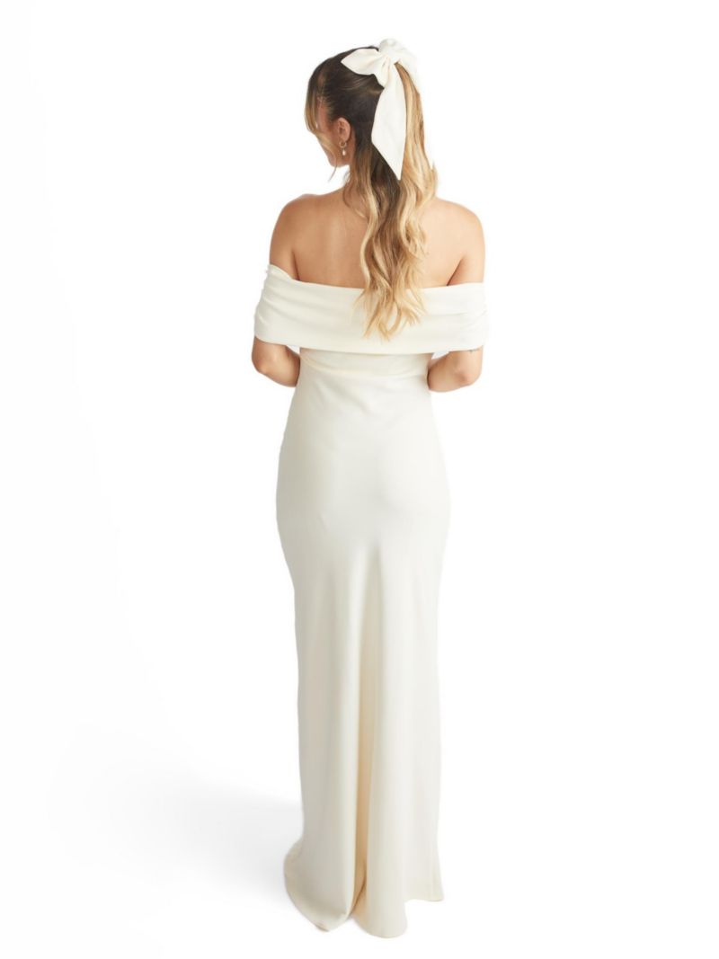 Women's Bardot Crepe Bridesmaid Dress