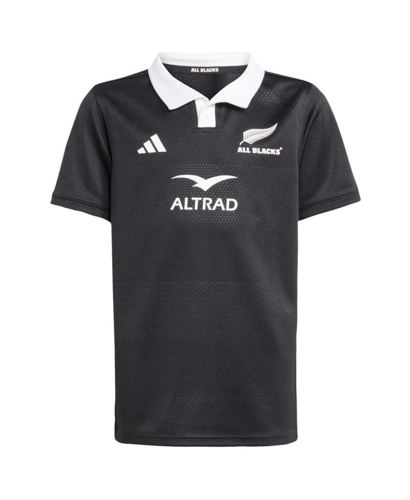 Big Boys and Girls Black New Zealand Rugby 2025/26 Home Replica Jersey
