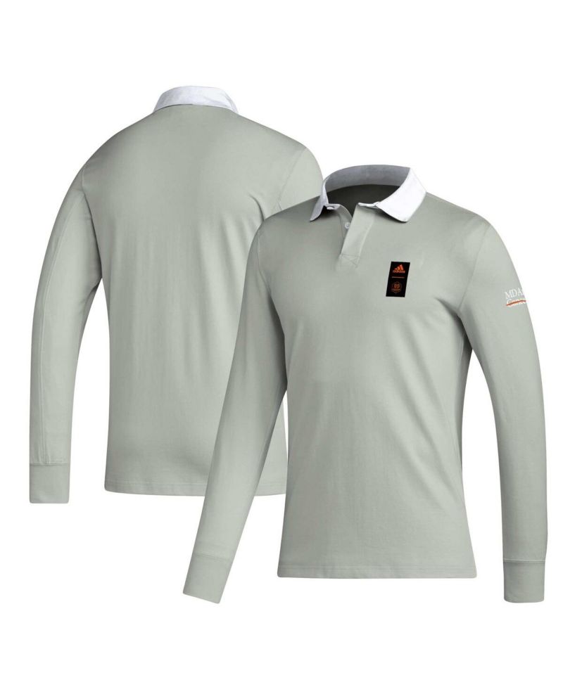 Men's 2023 Player Gray Houston Dynamo FC Travel Long Sleeve Polo Shirt