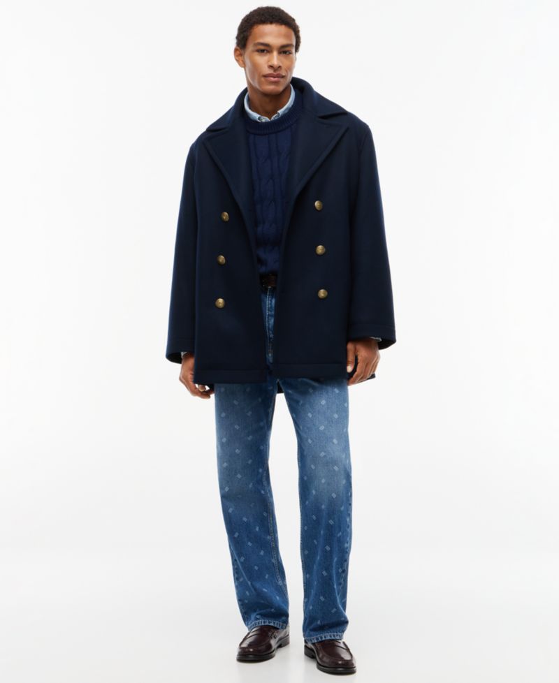 Men's American Icons Classic Patchwork-Lined Wool Peacoat