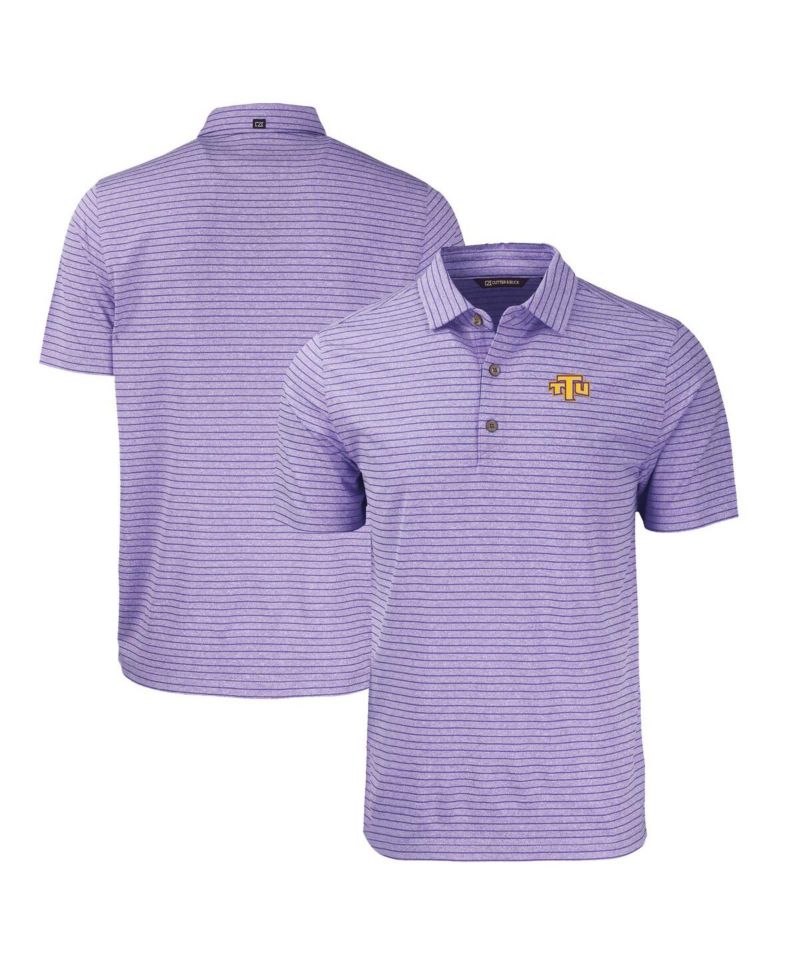 Men's Heather Purple Tennessee Tech Golden Eagles Forge Eco Heathered Stripe Stretch Polo