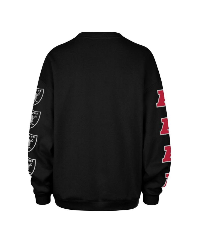 Women's Black Las Vegas Raiders Go Big Oversized Pullover Sweatshirt