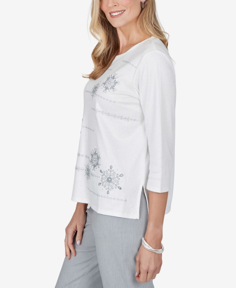 Petite Crewneck 3/4-Sleeve T-Shirt