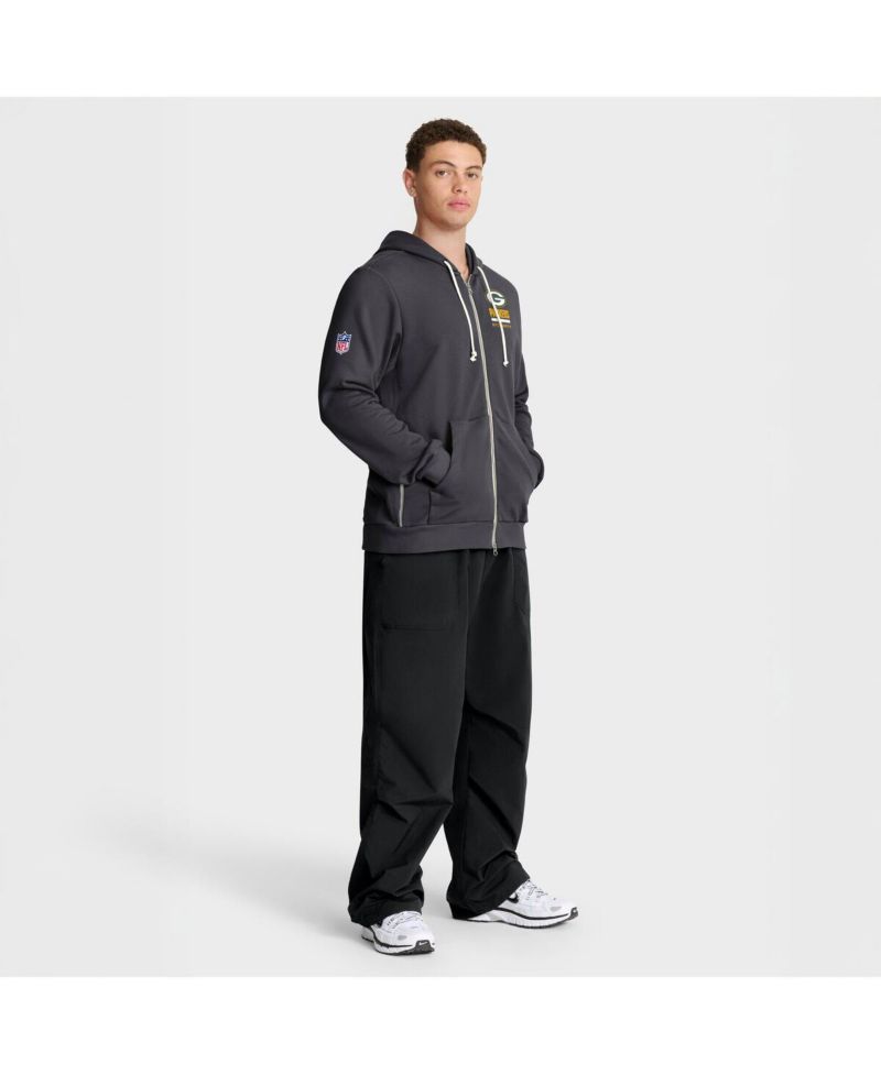 Men's Anthracite Green Bay Packers Sideline Standard Issue Utility Player Dri-FIT Full-Zip Hoodie