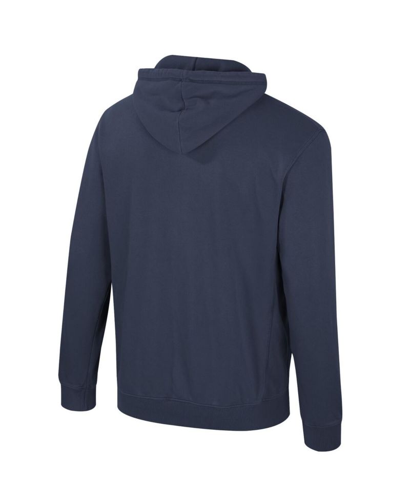 Men's Navy Penn State Nittany Lions Big & Tall Cap E-Tan Pullover Hoodie