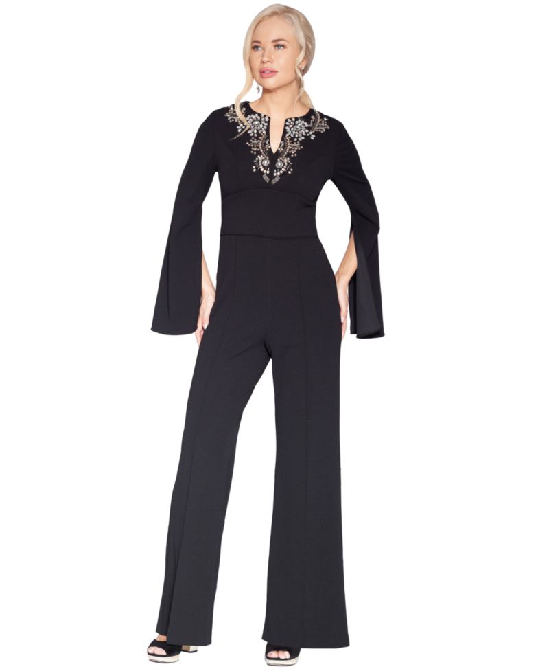 Women's V-Neck Flare-Sleeve Jumpsuit