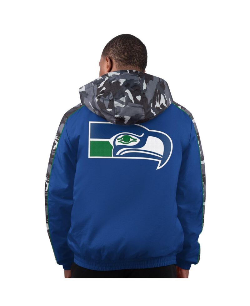 Men's Royal Seattle Seahawks Thursday Night Gridiron Full-Zip Hoodie Jacket
