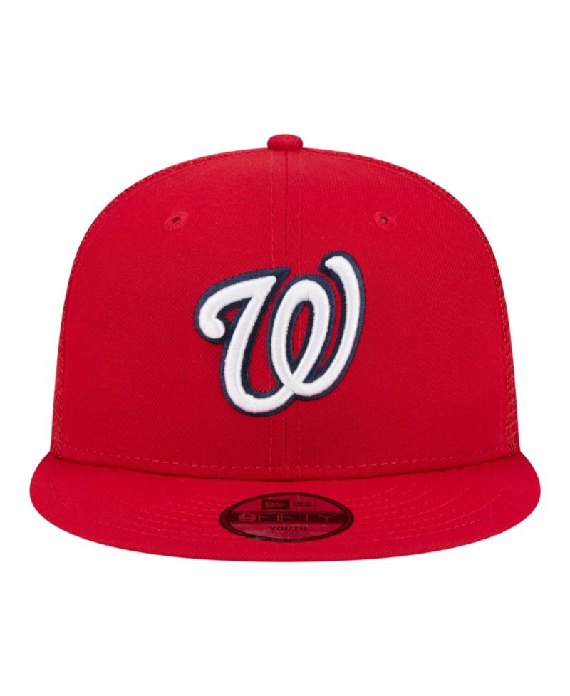 Big Boys and Girls Red Washington Nationals 9FIFTY Trucker Snapback Hat