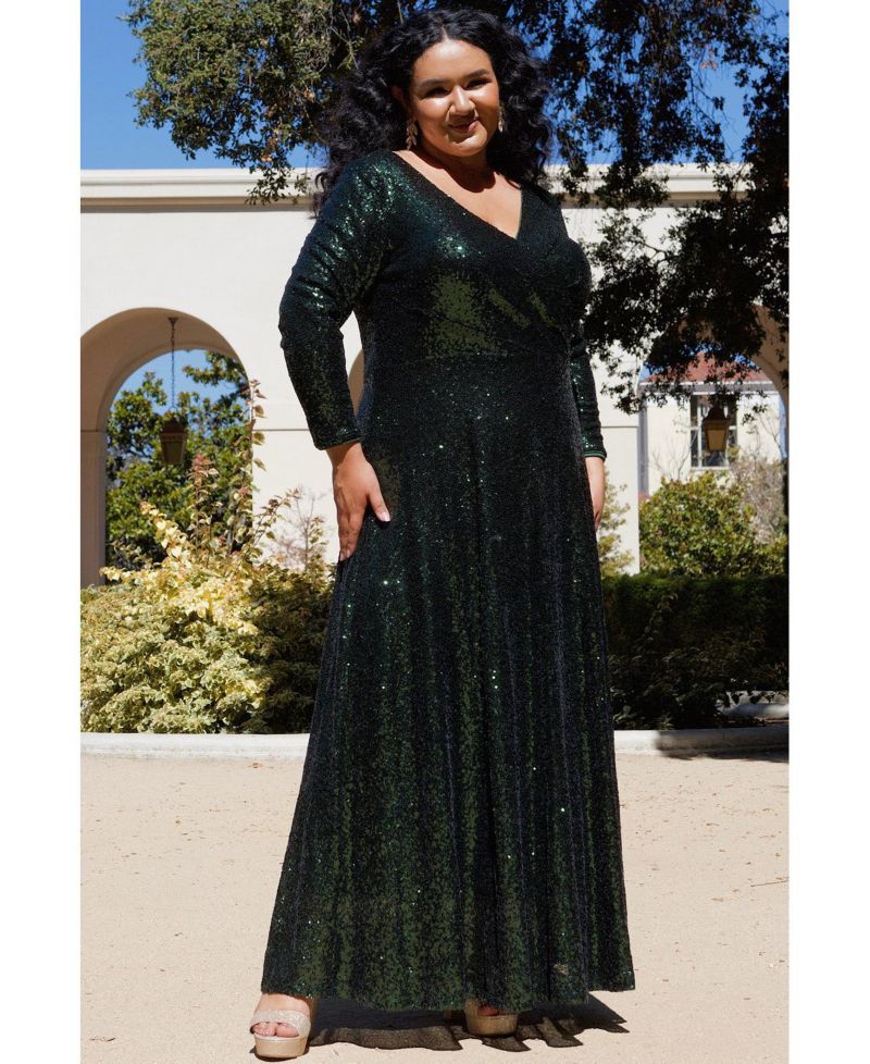Women's Long Sleeve Sequin Formal Dress