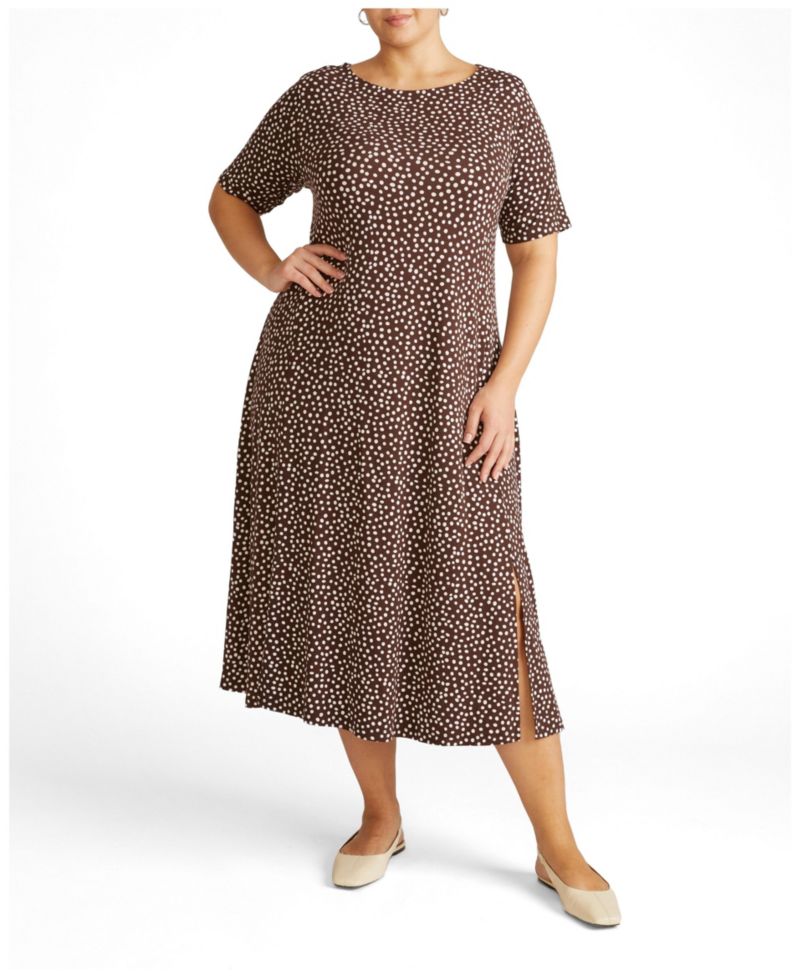 Women's Plus Size Serena Boatneck Divine Jersey Dress
