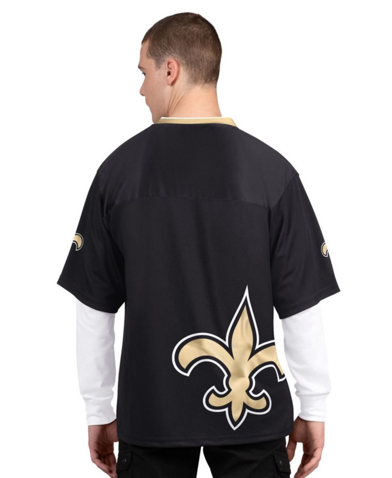 Men's Black/White New Orleans Saints Short Sleeve Long Sleeve Combo Pack T-Shirt