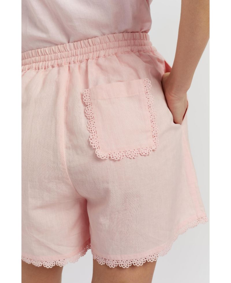 Women's Chinti and Parker Sienna Linen-Blend Scallop Edge Shorts