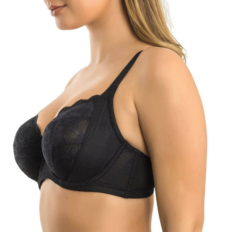 Women's Luxlacy Unlined Wired Bra, Black, 40H