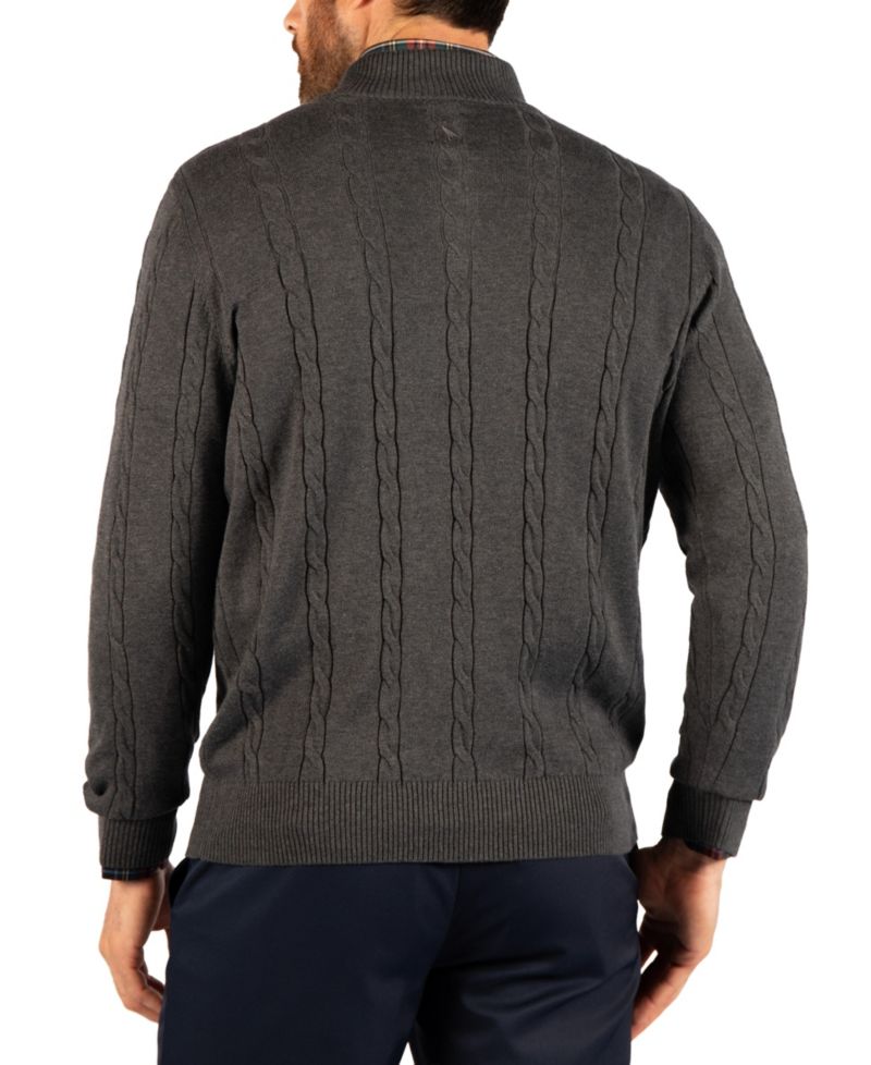 Men's Cable Knit Quarter Zip Sweater