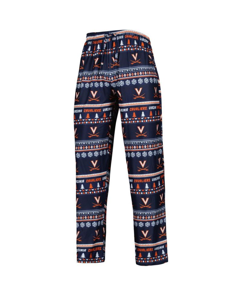 Men's Navy Virginia Cavaliers Swivel Long Sleeve T-shirt and Pants Sleep Set