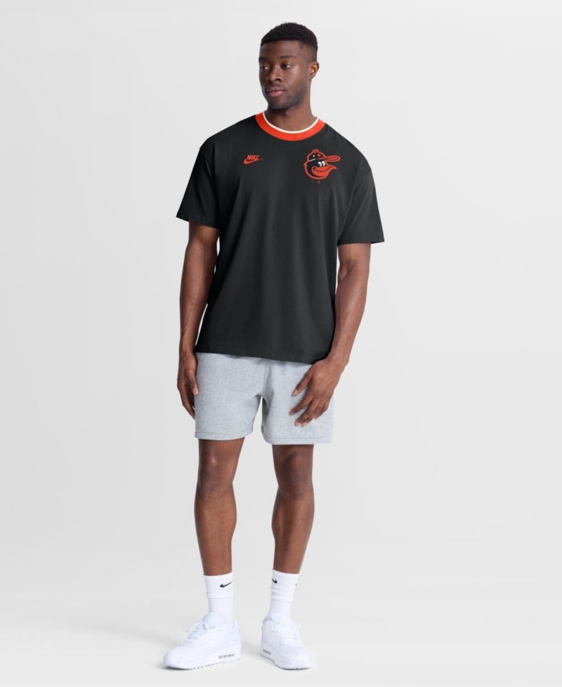 Men's Black Baltimore Orioles Cooperstown Collection Ringer T-Shirt