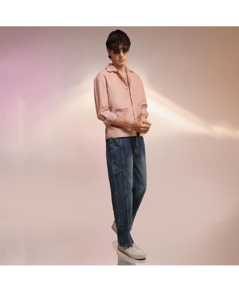 Men's Chevron-Woven Utility Shirt
