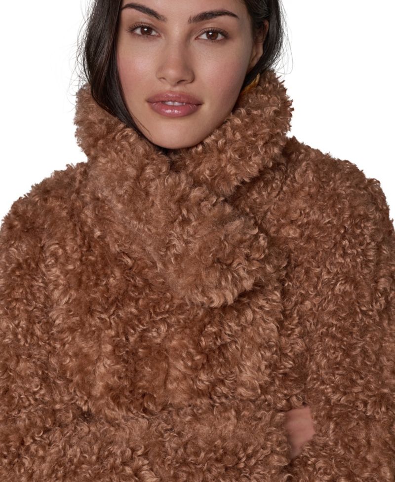 Women's Faux Fur Mock Neck Jacket