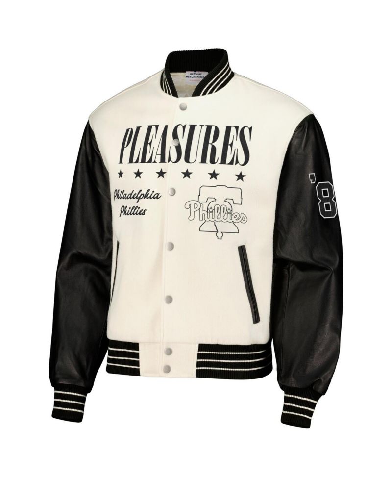 Men's White Philadelphia Phillies Full-Snap Varsity Jacket