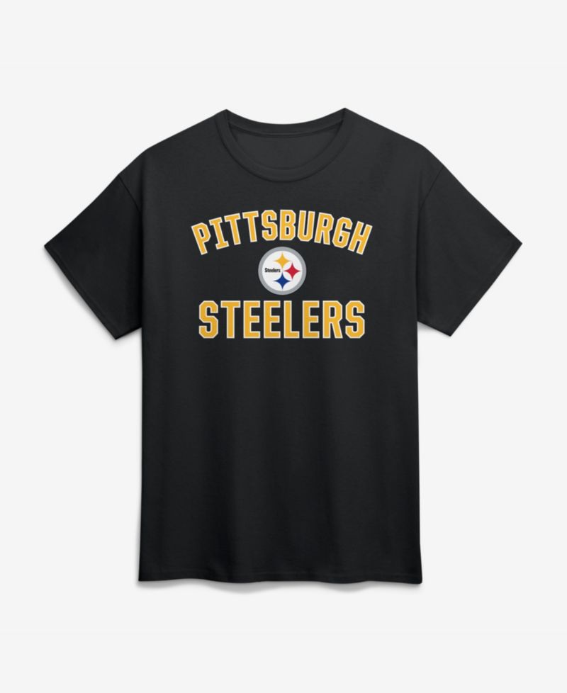 Men's Black Pittsburgh Steelers Cotton Victory Arch T-Shirt