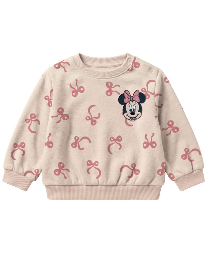 Baby Girls' Minnie Mouse Bow Print Sweatshirt and Ribbed Leggings, 2-Piece Set