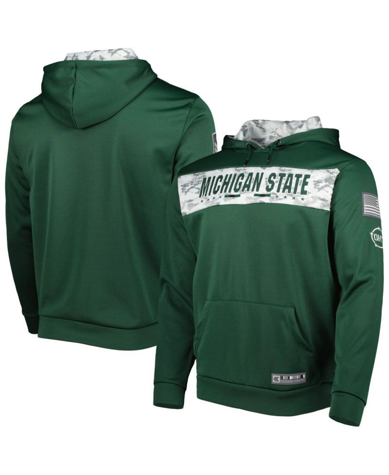 Men's Green Michigan State Spartans OHT Military-Inspired Appreciation Team Color Pullover Hoodie